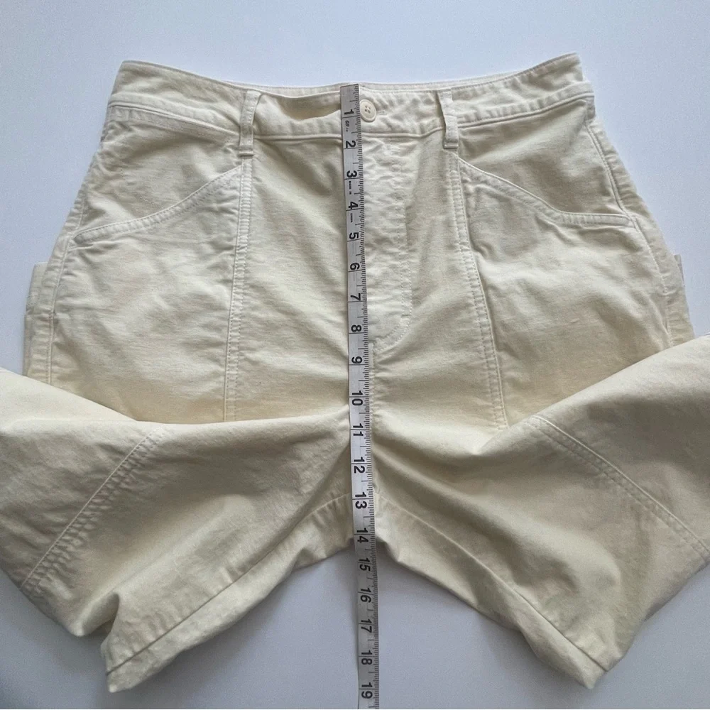 Madewell High Rise Seamed Tapered Pants Straight Leg Comfy  Neutral Cream 10 - Picture 12 of 15